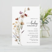 Baby In Bloom Douche Uitnodiging (Staand voorkant)