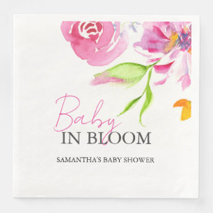 Baby In Bloom Douche Waterverf Bloemen Servet