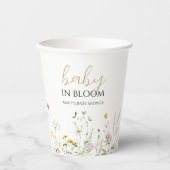 Baby in Bloom Douche wilde bloemen Papieren beker (Voorkant)