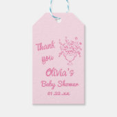 Baby in Bloom Drawn Floral Bouquet Baby shower Cadeaulabel (Voorkant)