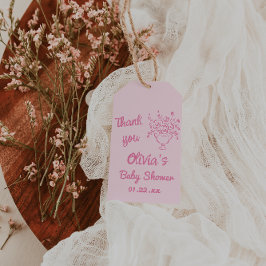 Baby in Bloom Drawn Floral Bouquet Baby shower Cadeaulabel