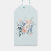 Baby in Bloom Dusty Blue Baby shower Gift Label Cadeaulabel (Achterkant)