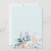 Baby in Bloom Dusty Blue Baby shower Kaart (Achterkant)