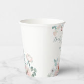 Baby in Bloom Dusty Blue Blush Peony Baby shower Papieren Bekers (Rechts)
