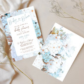 Baby in Bloom Dusty Blue Floral Baby shower Kaart
