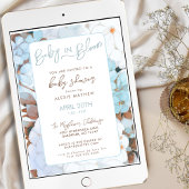 Baby in Bloom Dusty Blue Floral Baby shower Kaart