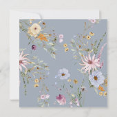 Baby in Bloom Dusty Blue Floral Baby shower Kaart (Achterkant)