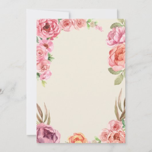 Baby in Bloom Dusty Pink Floral Baby shower Kaart (Achterkant)