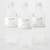 Baby in Bloom Elegant Baby shower Waterfles Etiket (Flessen)