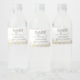 Baby in Bloom Elegant Baby shower Waterfles Etiket