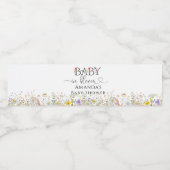 Baby in Bloom Elegant Baby shower Waterfles Etiket (Enkel label)