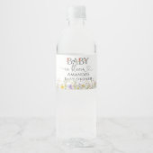 Baby in Bloom Elegant Baby shower Waterfles Etiket (Voorkant)