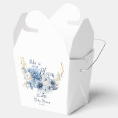 Baby in Bloom Elegant Blauwe Bloemen Baby shower Bedankdoosjes (Geopend)