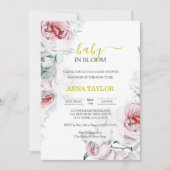 Baby in Bloom Elegant Bloemen Baby shower Kaart (Voorkant)