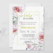 Baby in Bloom Elegant Bloemen Baby shower Kaart (Voorkant)