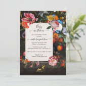 Baby in Bloom Elegant Bloemen Baby shower Kaart (Staand voorkant)