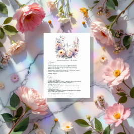 Baby in Bloom Elegant Bloemen Baby shower Menu