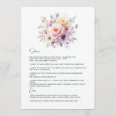 Baby in Bloom Elegant Bloemen Baby shower Menu (Achterkant)