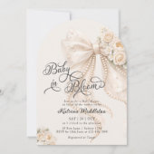Baby in Bloom Elegant Bow Baby Shower Kaart (Voorkant)