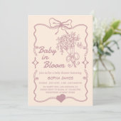 Baby in Bloom - Elegant Floral Baby shower Kaart (Staand voorkant)