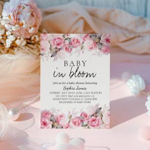 Baby in Bloom - Elegant Floral Baby shower Kaart