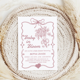 Baby in Bloom - Elegant Floral Baby shower Kaart