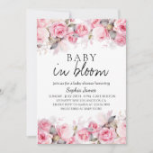 Baby in Bloom - Elegant Floral Baby shower Kaart (Voorkant)