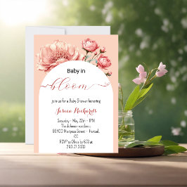 Baby in Bloom Elegant Flower Girly Baby shower Kaart