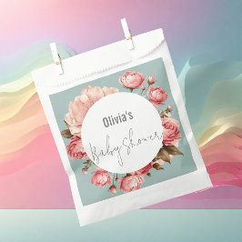 Baby in Bloom Elegant Flower Pink Baby shower Bedankzakje