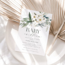 Baby in Bloom Elegant Greenery Baby shower