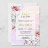 Baby in Bloom Elegant Roze Bloemen Baby shower Kaart (Voorkant)