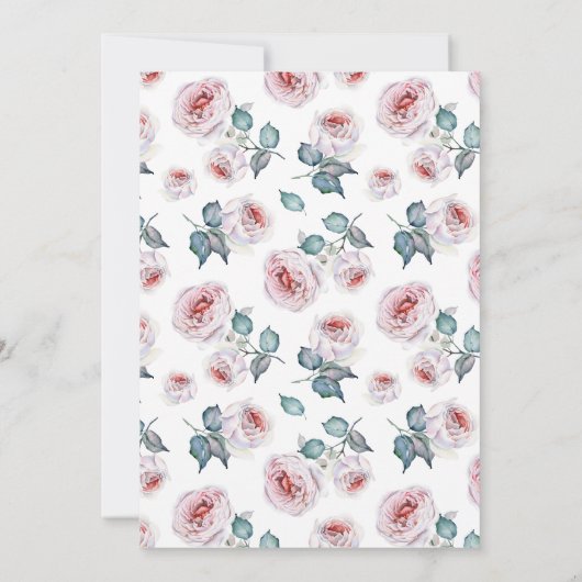 Baby in Bloom Elegant Roze Bloemen Baby shower Kaart (Achterkant)