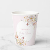 Baby in Bloom Elegant Roze Bloemen Baby shower Papieren Bekers (Achterkant)