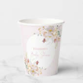 Baby in Bloom Elegant Roze Bloemen Baby shower Papieren Bekers (Voorkant)