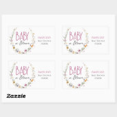 Baby in Bloom Elegant White Wildflower Baby shower Rechthoekige Sticker (Vel)