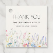 Baby in Bloom Elegant Wildflowers Baby shower Bedankjes Labels (Voorkant)