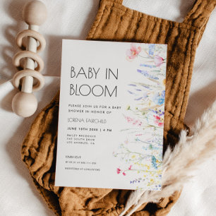 Baby in Bloom Elegant Wildflowers Baby shower Kaart