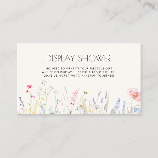 Baby in Bloom Elegant Wildflowers Display Douche Informatiekaartje (Voorkant)