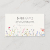Baby in Bloom Elegant Wildflowers Luier Raffle Informatiekaartje (Voorkant)