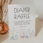 Baby in Bloom Elegant Wildflowers Luier Raffle Reclamebord Met Voetstuk