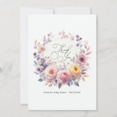 Baby in Bloom Elegante Bloemen Bedankkaart (Voorkant)