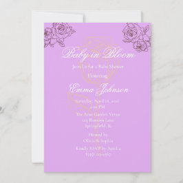 Baby in Bloom Elegante Roze Baby Shower Uitnodigin Kaart