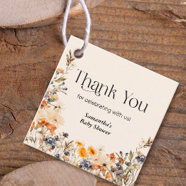 Baby in Bloom Elegante Waterverf Herfst Wilde Bloe Bedankjes Labels