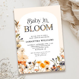 Baby in Bloom Elegante Waterverf Herfst Wilde Bloe Kaart