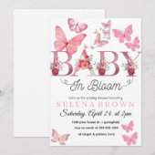 BABY In Bloom – Elke Vlinder Baby Shower kaart (Voorkant / Achterkant)