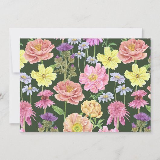 Baby in Bloom Emerald Green Wildflower Baby shower Kaart (Achterkant)