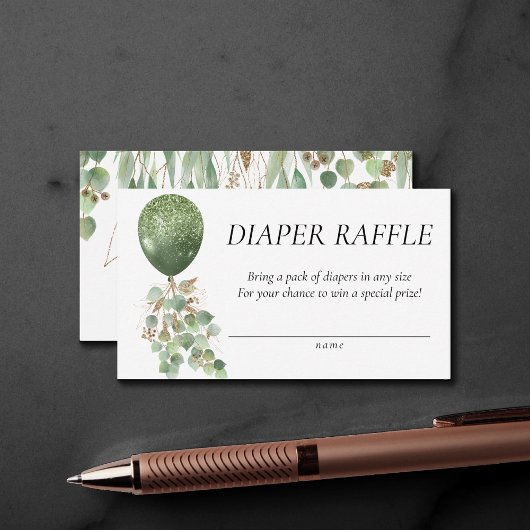 Baby in Bloom | Eucalyptus ballon luier reling Informatiekaartje