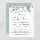 Baby in Bloom Eucalyptus Budget Shower Invitation (Voorkant / Achterkant)