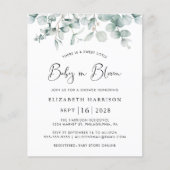Baby in Bloom Eucalyptus Budget Shower Invitation (Voorkant)