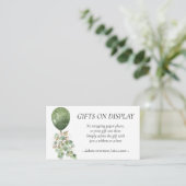 Baby in Bloom | Eucalyptus Cadeaus op Display Even Informatiekaartje (Staand voorkant)